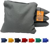 Cornhole365 All Weather Cornhole Bags - 6"x6" Premium Plastic Pellet Resin-Filled, Weather-Resistant, Solid Color Duck Cloth Cornhole Bean Bags - Professional Cornhole Bags Set of 4 (Storm Grey)