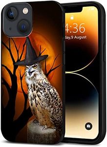 KYNWOGA Phone Case Compatible with iPhone 14,Halloween Owl with Hat Pattern Phone Case for Women Girls,TPU Bumper Soft Cover Shockproof Protective Slim Fit Case Designed for iPhone 14 6.1 Inch
