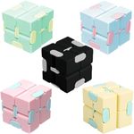 5 Pack Infinity Cube Toy, Fidget Blocks Fidget Cube Toy and Flip Cube Finger Toys for Birthday Gifts Goodie Bag Basket Stuffers Classroom Prizes Party Favors Kids Boys Girls