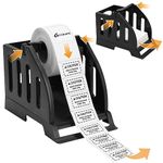 GUERMOK Thermal Label Holder for Rolls & Fan-Fold, Fragile Stickers for Shipping, Label Stand Desktop Printer Holder-Home Office Accessory- Sticker Dispenser for Holographic Vinyl (Black)