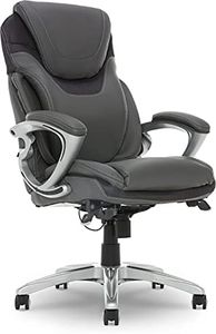 Serta Works Executive Office Chair with AIR Technology Bonded Leather Gray