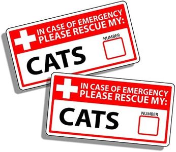 1st First Aid Emergency Warning Stickers - Cat Cats Kitten Safety Rescue Fireman Fire Pet Animals Help Save K9 Home Office