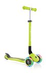 Globber Primo Foldable Scooter | Light Up Wheels | 3-Wheel Kick Scooter for Kids Ages 3-7 | Scooter with Safe, Non-Slip Deck & Premium Brakes | 3-Height Adjustable Handlebar | Scooter for Boys & Girls