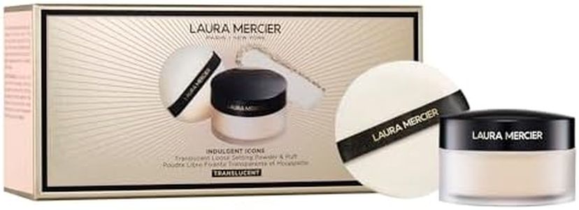 Laura Mercier Translucent Loose Setting Powder, 24HR Shine Control, Soft Matte Finish, Long Lasting Wear, Best for Normal to Oily Skin, Velour Puff Included, Translucent + Puff, 1 Ounce (Pack of 1)