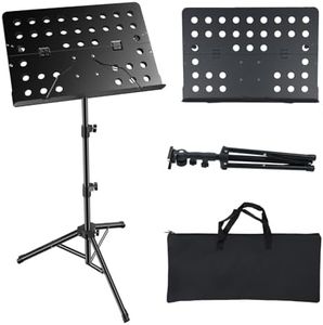 Portable Music Stand,Sheet Music Stand with Carrying Bag，30-56" Height Adjustable Music Stand for Sheet Music/Book/Laptops/Projectors