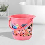 Kuber Industries Bucket (16 LTR) Water Bucket for Bathroom | Check Disney | Plastic Bucket for Kitchen | Balti for Bathroom | Portable Bucket | Kitchen accessories items | Pink