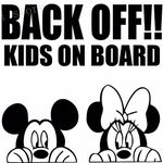 Personalisedjust4u Black Back off kids on board cartoon car sticker mouse car window bumper wall decal sticker graphic