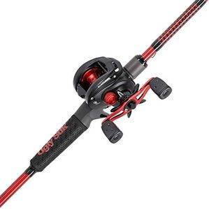 Ugly Stik 7’ Carbon Baitcast Fishing Rod and Reel Casting Combo, Graphite with Graphite Tip Design, 7’ 1-Piece Fast Action Rod, Black/Red