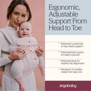 Ergobaby Omni Deluxe Baby Carrier – Beige, Adjustable Ergonomic Design