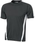 Joe's USA Men's Short Sleeve Moisture Wicking Athletic T-Shirt-3XL-Grey/White