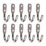 Swastik Big Hit Wonder Stainless Steel Robe Hook - Pack of 10