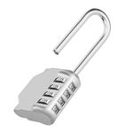 ZHEGE Long Shackle Combination Padlock, Padlock Outdoor Weatherproof for Fence Gate, Door, Hasp, 4 Digit Locker Padlocks for Pelican Case, Storage, Toolbox, (Silver)