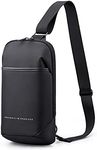 KINGSONS Sling Crossbody Bag Anti-theft Chest Shoulder Backpack for Men Waterproof Minimalist Casual Daypack for Travel Gym