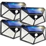 Lysliv Solar Security Lights Outdoor Motion Sensor 4 Packs, Solar Lights Outdoor Garden IP65 Waterproof, 100LED/3 Modes/270° Lighting Angle, Solar Wall Lights for Fence Yard Garden Patio Front Door