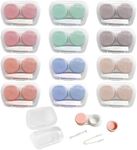 12PCS Contact Lens Case, Colorful Contact Lens Box Left/Right Eyes Holder Container, Outdoor Mini Contact Lens Soak Storage Kit with Tweezers Remover Tool for Travel Home Outdoor Office Daily Use