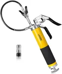 UTOOL Grease Gun, 8000 PSI Heavy Duty Pistol Grip Grease Gun Kit with 14 oz Capacity, 18 Inch Resin Flex Hose, 1 Patented Double Handle Coupler, 1 Basic Coupler