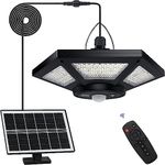 Solar Shed Light Indoor Outdoor Solar Powered Pendant Daytime Work Lights with 5 Lighting Modes & 3 Timers, 180LED Solar Indoor Lights Motion Sensor with Remote Control for Shed Barn Garage