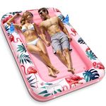 Premium Inflatable Tanning Pool Lounger Lake Float Floaties for Adults & Kids - Comfortable Design with Cup Holders and Headrest - Perfect for Beach Parties, Lake Lounging, and Tanning