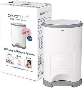 Diaper Dekor Mini Hands-Free Diaper Pail | White | Easiest to Use | Just Step – Drop – Done | Doesn’t Absorb Odors | 20 Second Bag Change | Most Economical Refill System