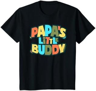 Kids Papa's Little Buddy Shirt Cute Toddlers Fathers Day Outfit T-Shirt