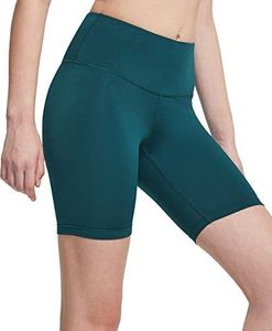 TSLA Women's High Waisted Bike Shorts, Workout Running Yoga Shorts with Side Pocket, Athletic Stretch Exercise Shorts TM-FGS17-DGN_Large