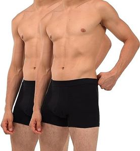 KARSWATT Washable Absorbency Urinary Incontinence Underwear for Men, Reusable Leak Proof Boxer Briefs for Bladder Leak Protection, 2 Pack (4X-Large, Black)