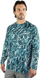 WindRider Men’s Rash Guard Swim Shirt – Long Sleeve UPF 50+ Performance Fit ROILING SEA