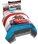 Disney Pixar Cars Racing Machine 7 Piece Full Bed Set - Includes Comforter & Sheet Set - Bedding Features Lightning McQueen - Super Soft Fade Resistant Microfiber (Official Disney Pixar Product)