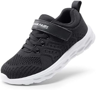 DREAM PAIRS Boys Girls Shoes Kids EZ-Ons Tennis Running Athletic School Sneakers for Little/Big Kid,Size 6 Big Kid,Kd18001k-black/Grey,KD18001K