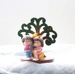 Lilone Valentine Set Cute Romantic Moon Tree Miniature Couple Showpiece for Home Decoration ( Plastic, Wood, Size 9 x 7 x 9 CM)