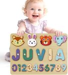 Personalized Name Puzzle | Custom Name Puzzles | Montessori Toys for 1 Year Old | Customized Baby Gifts for Toddlers 1-3 Animal Puzzle (Stlyes 3)