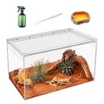 KAKOOTI Reptile Terrarium kit,18''x8''x9.5'' Reptile Breeding Box, Magnetic Acrylic Enclosure，for Snake, Tarantula，Hermit Crab，Jumping Spider，Iguana，Leopard Gecko，Bearded Dragon, Insect