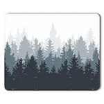 Atufsuat Mouse Pad, Square Anti-Slip Rubber Mouse Pads White, Cute Customized Gaming Mouse Pads for Laptop Computer Women Men Kids, Office Mouse Mat Desk Decor, 10.2" x 8.7", Misty Forest Design