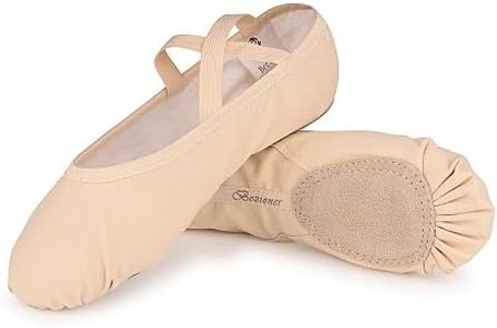 Legou Ballet Shoes Women Dance Shoes for Girls Leather Sole Yoga Shoes Soft Beige Size US7/EU38