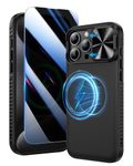 Doeshine for iPhone 16 Pro Max Case with Privacy Screen Protector and Slide Camera Cover, Military-Grade Drop Protection Rugged Hard Magnetic Phone Case Cover for iPhone 16 Pro Max 5G 2024 (Black)