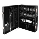 Anything & Everything Portable Cocktail Bar Accessories Set | Travel Bar Set | Portable Leatherette Bar Set | Wine Case | Whisky Case I Briefcase Style (Holds 01 Bottle & 06 Glasses) (Black & Black)