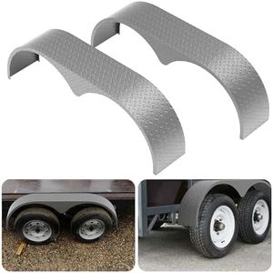 2Pcs Tandem Trailer Fenders Double Axle Fit for 13-15 Inch Wheels,66" x 9.1" x 20" Teardrop Enclosed Trailer Fenders Replacement for Car Hauler Trailer,Cargo Trailer,Utility Trailer,Landscape Trailer