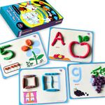 Lattooland Clay Dough Learning Mats | 36 mats to Learn Alphabets, Numbers, Shapes | Use with Clay, playdoh, Play Dough, Markers or Finger tracing | Educational Flash Cards for Kids | 2+