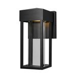 Globe Electric 44246 LED Integrated Outdoor Indoor Wall Sconce, Matte Black, Clear Glass, 10W, 420 Lumens, Wall Lighting, Wall Lamp Dimmable, Kitchen Sconces Wall Lighting, Home Improvement