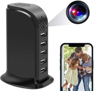 4U Spy Hidden Camera, WiFi USB Charger Camera 5-Port USB Hub 1080P Wireless Security Nanny Cam Mini Video Recorder with Motion Detection, Support iOS/Android