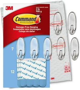 Command Medium Clear Oval Value Pack, 7 Hooks and 12 Strips, CL091-7NA