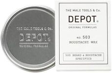 DEPOT No. 503 Moustache Wax 30ml – Flexible Hold & Styling with Jojoba Oil & Beeswax for Grooming, Shaping, Defining & Soft, Manageable Facial Hair