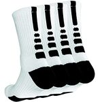 Basketball Socks Outdoor Athletic Crew Socks Thick Compression Long Running Sports Socks for Men & Women 4 Pack