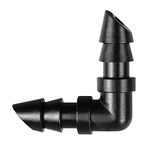 Jayee 50 Pack Drip Irrigation 1/4” Barbed Elbow Fittings, Barbed Connectors Fits Universal 1/4 Inch Drip Tubing, Irrigation Elbow for Drip or Sprinkler System