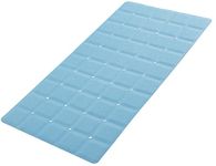 Webos Foldable Silicone Bathtub Mat: Jumbo Size Heavy Duty Safety Bath Mat for Tub Without Suction Cups Non Slip Bath & Shower Mat for Textured, Reglazed, Refinished Tub (Blue, 35.8 x 17.7)