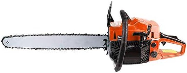 Tronçonneuse à essence avec moteur 2 temps, bois jardin démarrage rapide système antivibrant,2 chaînes (52cc 45cm)