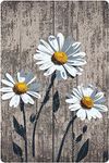 Rustic Farmhouse Sunflower Retro Tin Sign Vintage Wall Art Flowers Painting Country White Floral Poster 5.5x8 Inch