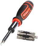 Draper Redline 14-in-1 Reversible Ratchet Driver Set | Internal Storage | Soft Grip Handle | DIY Home Professional and Car Kit | Flathead, Cross Slot, Hex and Tx-Star Hand Tools | 28759