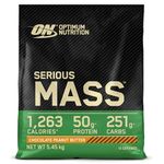 Optimum Nutrition Serious Mass Protein Powder with Creatine, Glutamine, 25 Vitamins and Minerals, Chocolate Peanut Butter Flavour, 16 Servings, 5.45KG