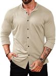COOFANDY Mens Muscle Fit Dress Shirts Wrinkle Free Long Sleeve Casual Button Down Shirts